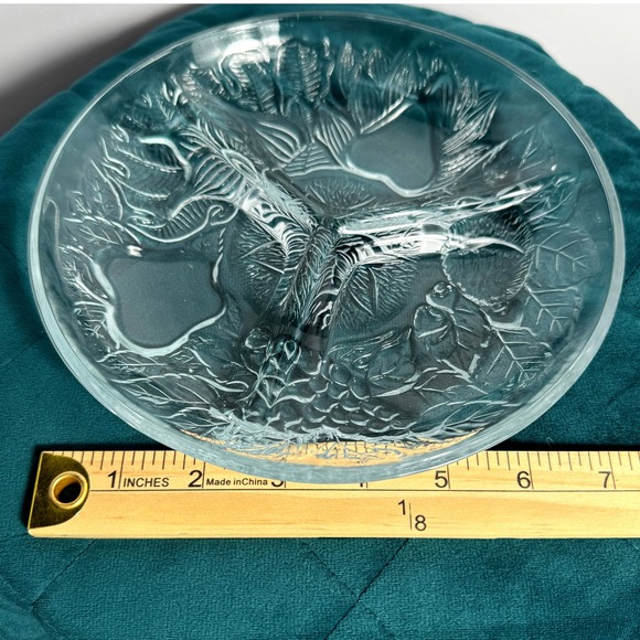 Vintage Clear Glass appetizer Serving‎ Dish Fruit Hors d'oeuvre 3 Section Tray - Picture 2 of 3